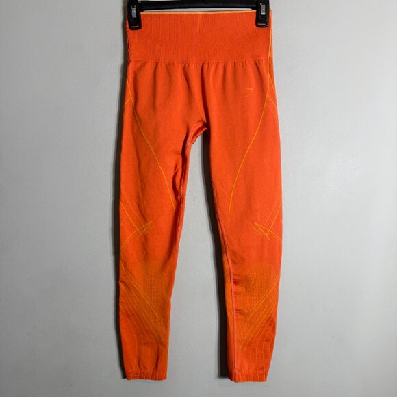 Gymshark Apex Seamless High Rise Leggings Women's Medium* Papaya Orange Workout - Picture 7 of 14